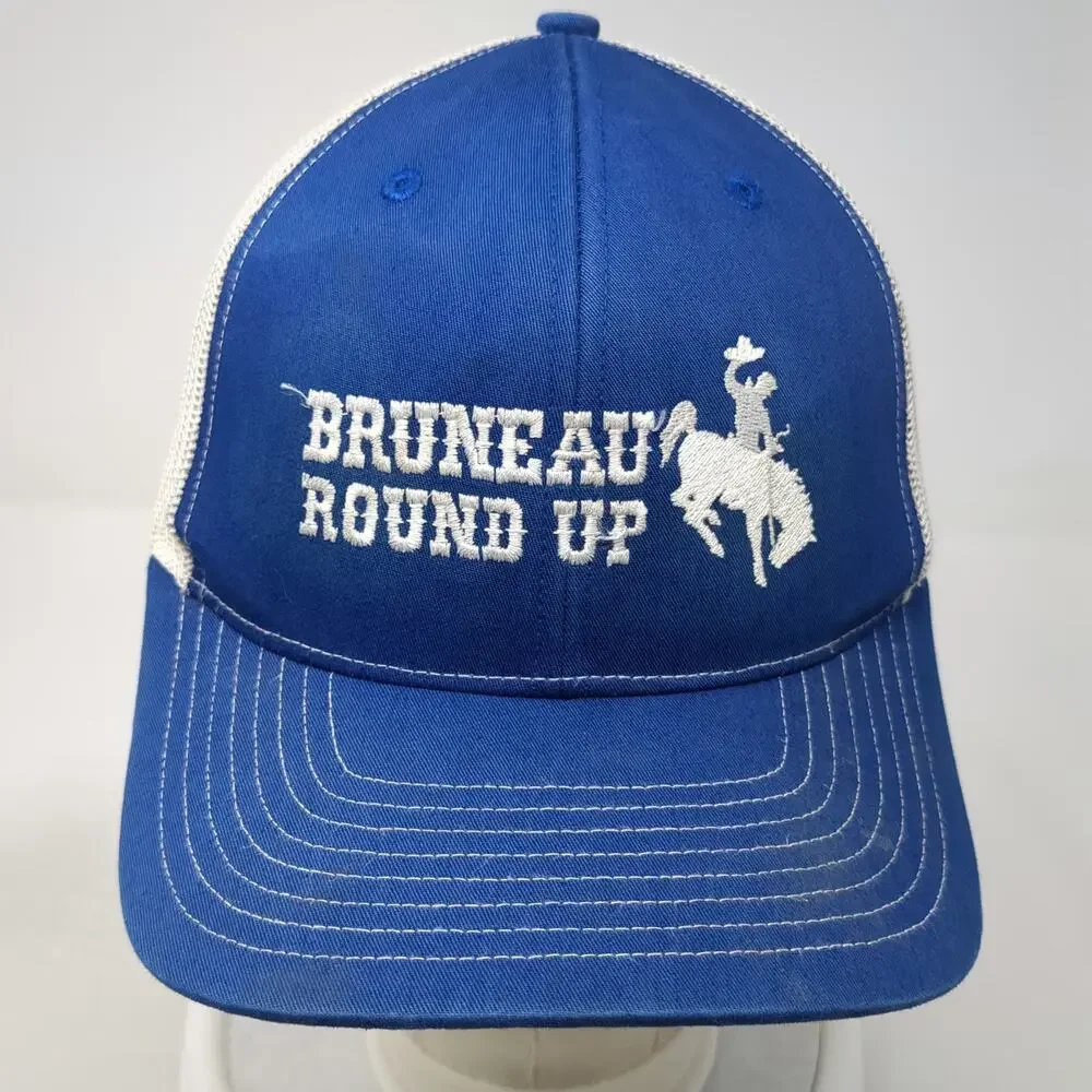 Richardson Trucker Hat Blue One Size Bruneau Round Up Rodeo Bronco Snapback